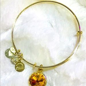 Alex and Ani November birthstone yellow citrine bangle bracelet